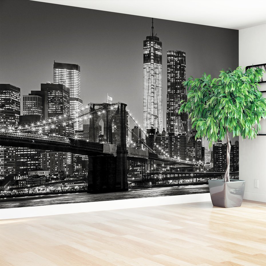 Fototapeta - miasto, most, noc