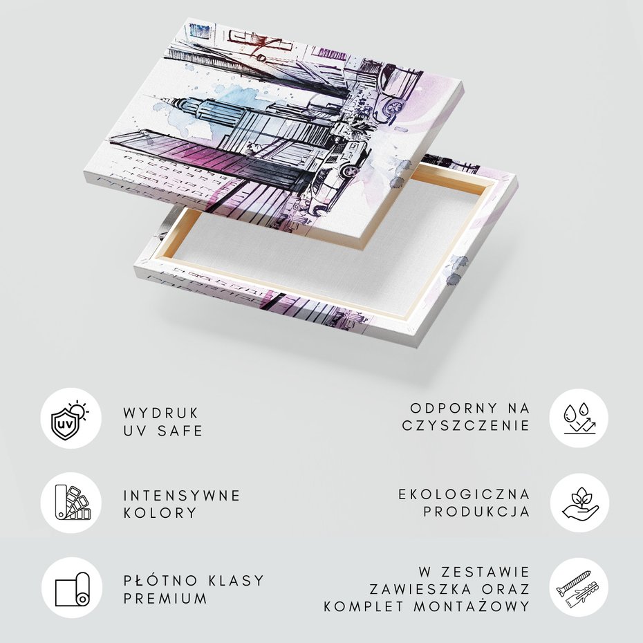 Obraz na płótnie - miasto, ulica, samochody