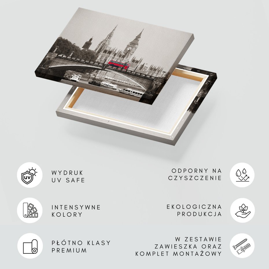 Obraz na płótnie - Londyn, most, autobus