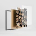 Zestaw obrazy w ramie, plakaty - drewno, zima, sweter - rama czarna
