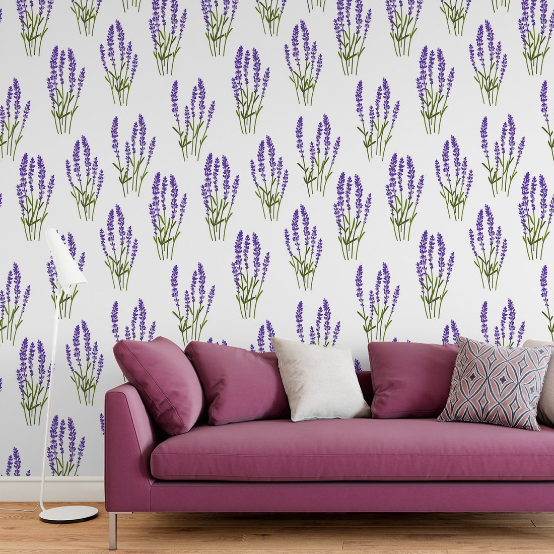 Tapeta - kwiaty, lawenda, wzór