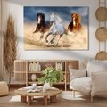 Obraz na płótnie - konie, galop, piasek