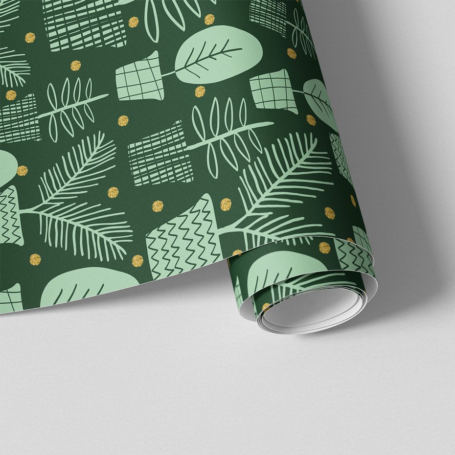 Tapeta - liście, doniczki, kropki