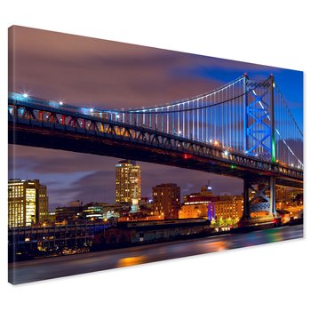 Obraz na płótnie - most, miasto, noc