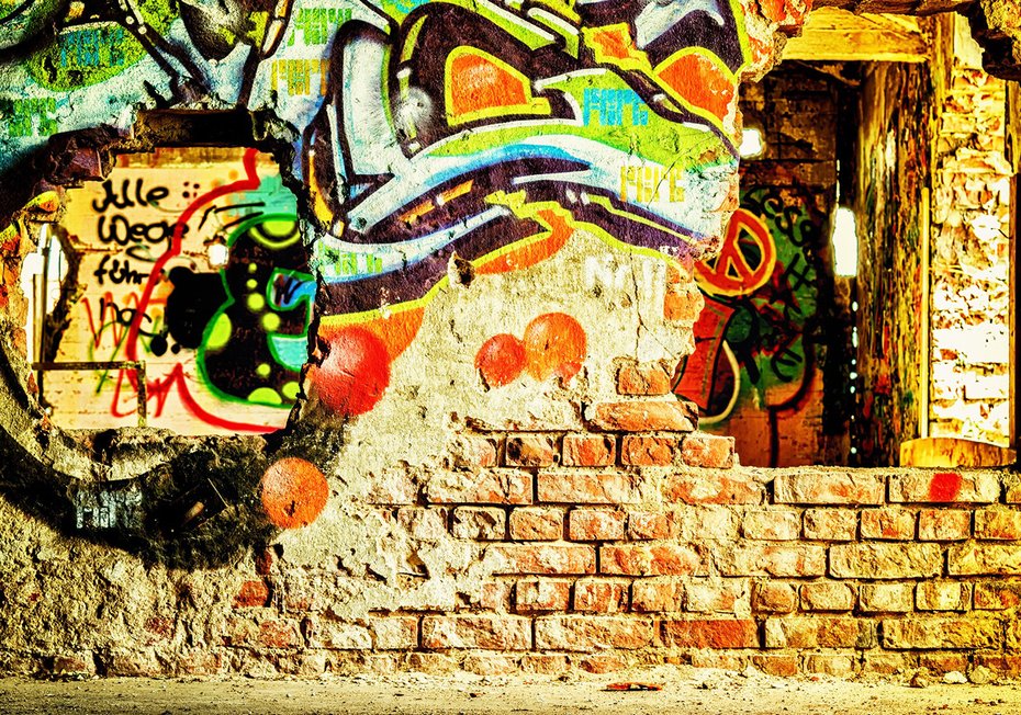 Fototapeta - graffiti, ściana, sztuka