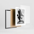 Zestaw obrazy w ramie, plakaty - abstrakcja,minimalizm,nowoczesne - rama czarna