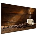 Obraz na płótnie - kawa, ziarna, filiżanka