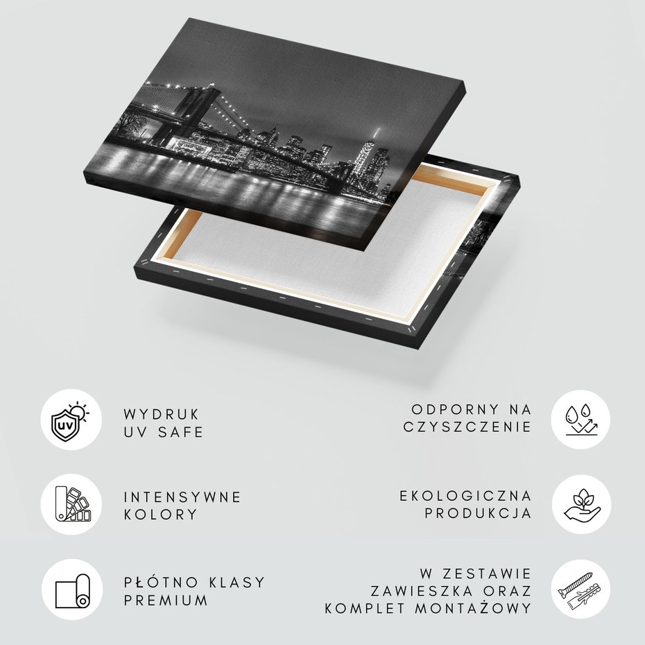 Obraz na płótnie - most, miasto, noc