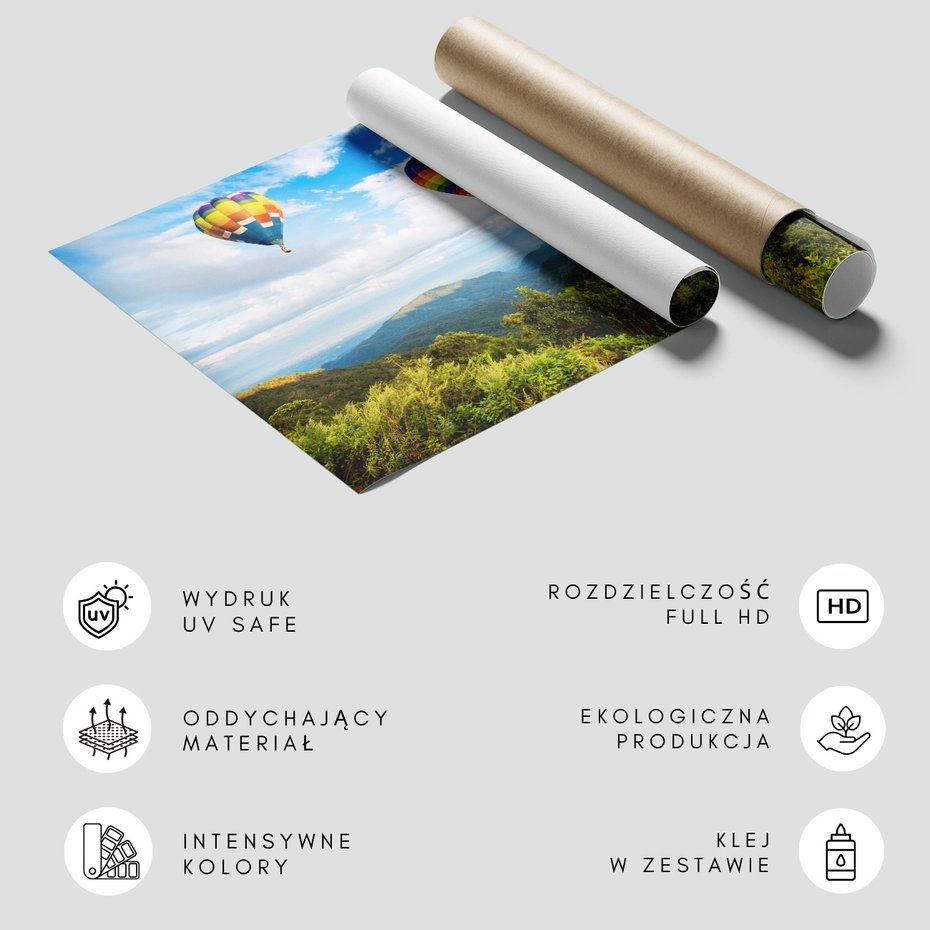 Fototapeta - balony, krajobraz, góry