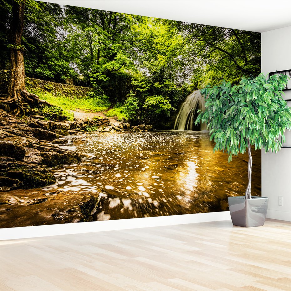 Fototapeta - wodospad, las, woda