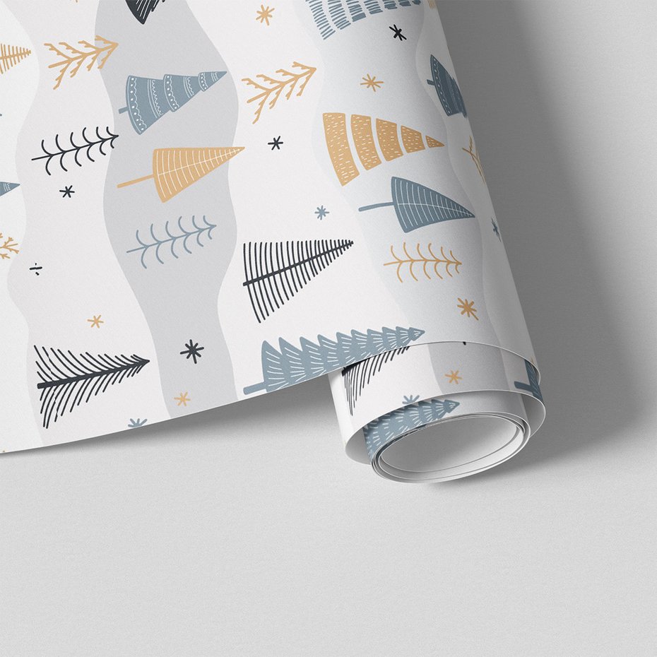 Tapeta - drzewa, śnieg, gwiazdki