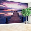 Fototapeta - jezioro, molo, zachód słońca
