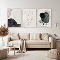 Zestaw obrazy w ramie, plakaty - abstrakcja,minimalizm,linie - rama drewno