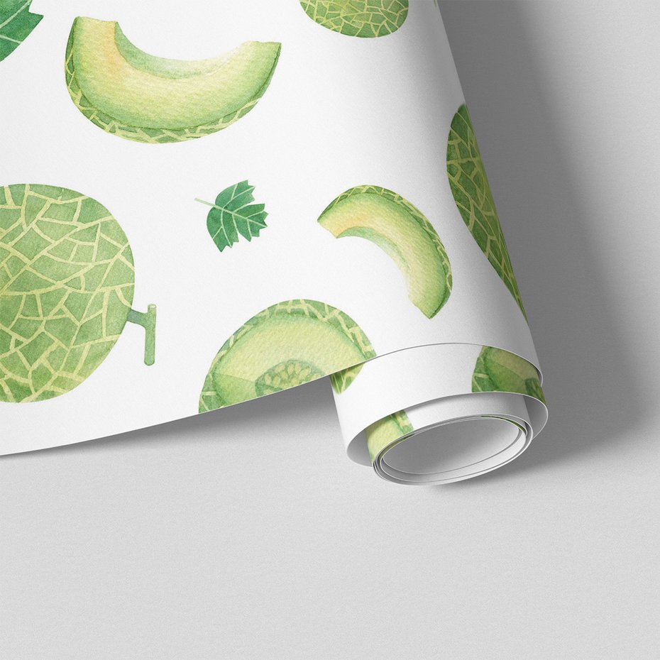 Tapeta - melon, liście, wzór