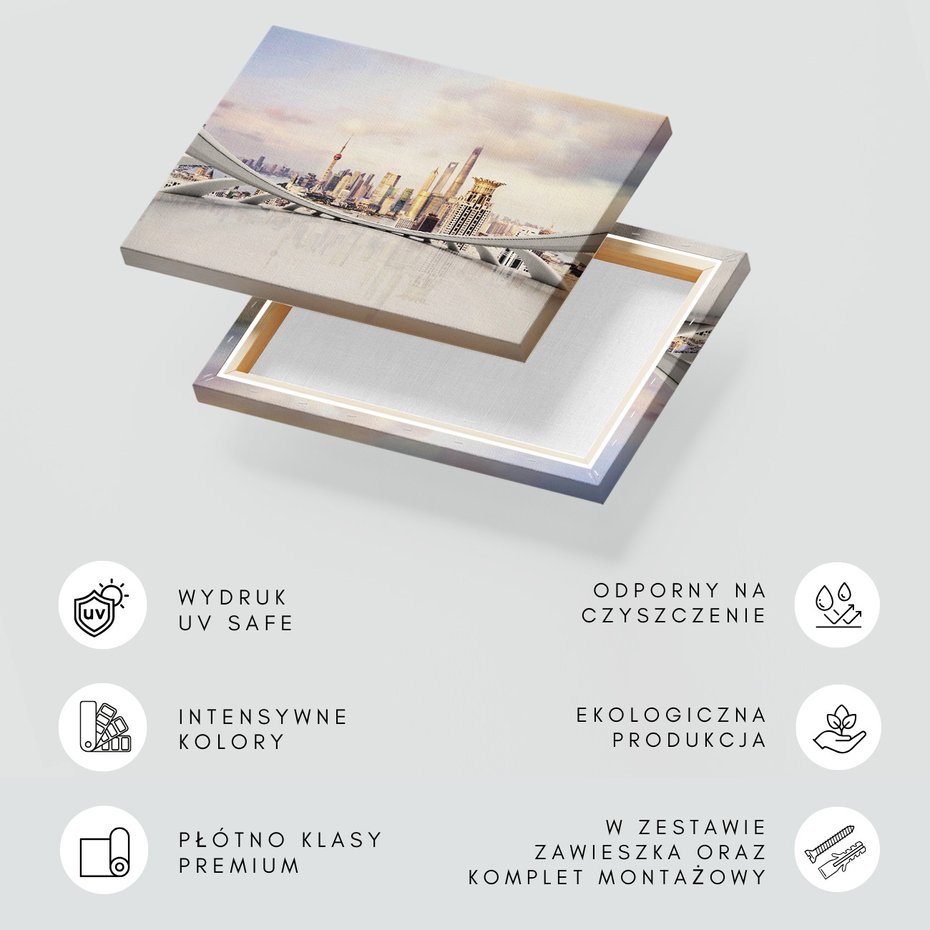 Obraz na płótnie - miasto, budynki, odbicie