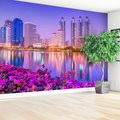 Fototapeta - miasto, kwiaty, woda
