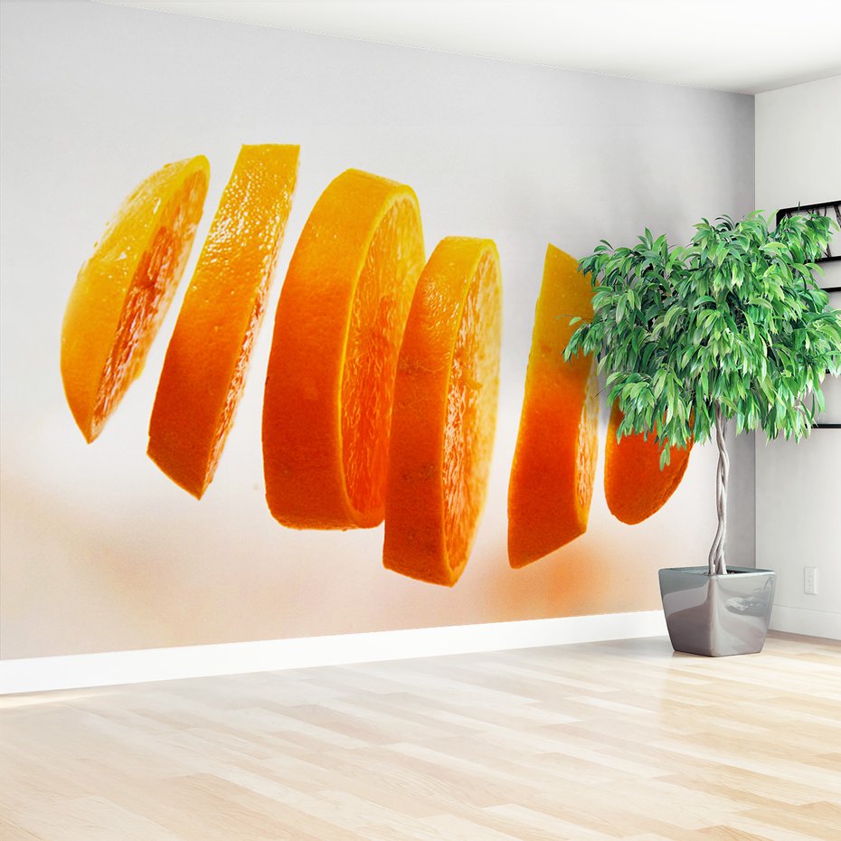 Fototapeta - pomarańcza, plasterki, owoce