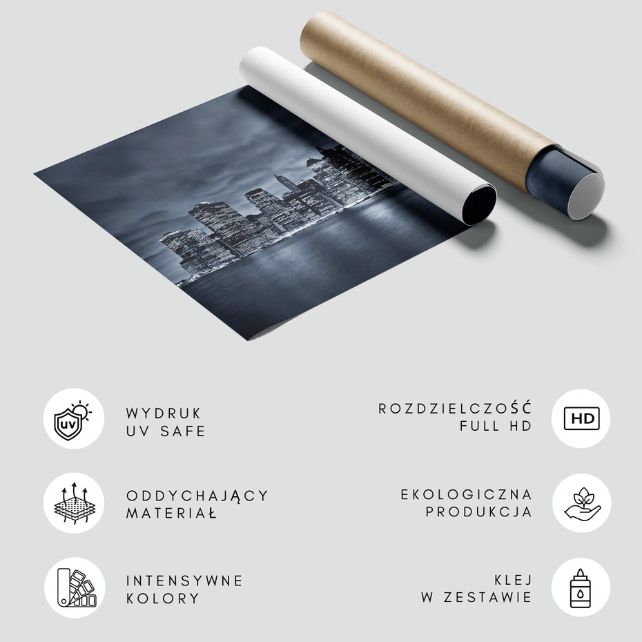 Fototapeta - miasto, noc, woda