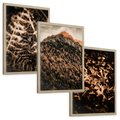 Zestaw obrazy w ramie, plakaty - natura, liście, góry - rama drewno