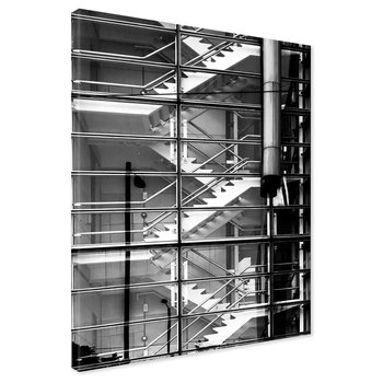 Obraz na płótnie - schody, budynek, okna