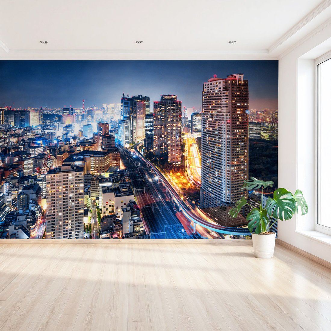 Fototapeta - miasto, noc, budynki