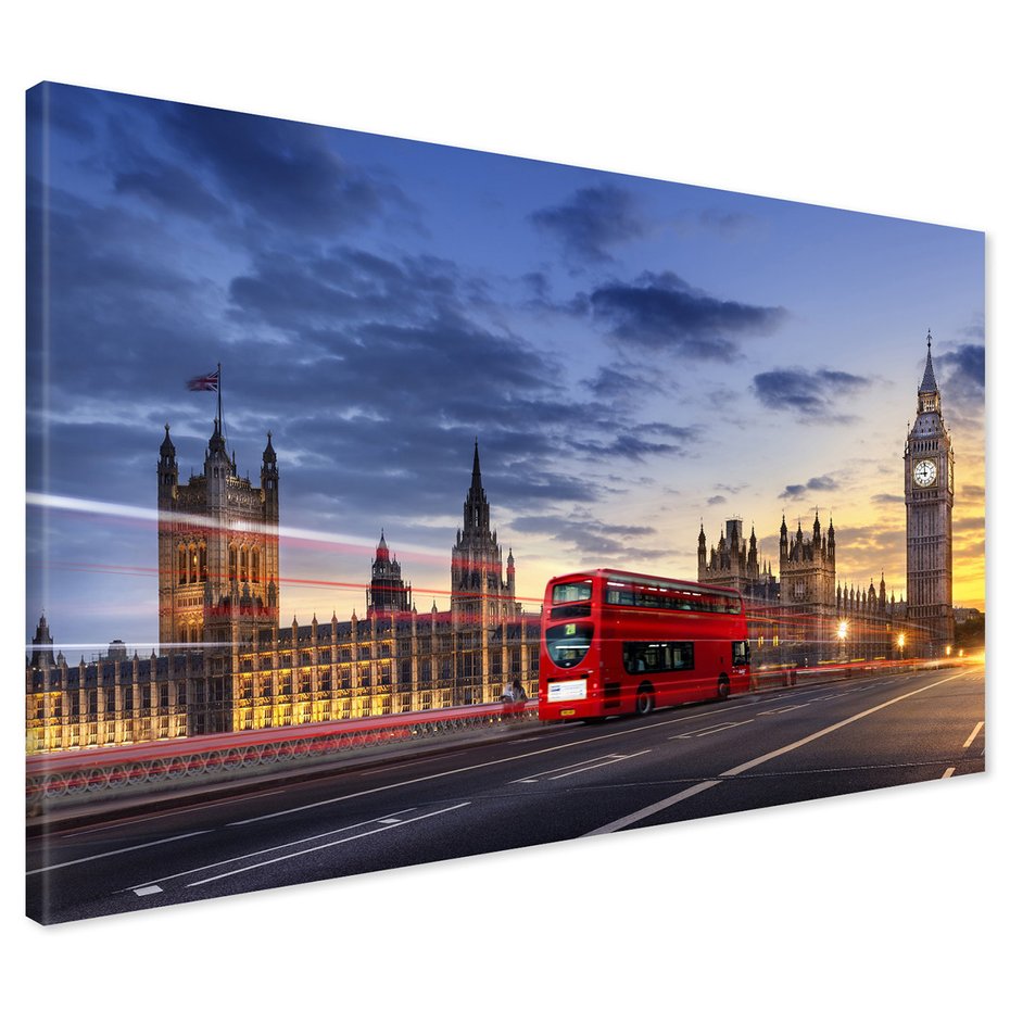 Obraz na płótnie - Londyn, autobus, Big Ben