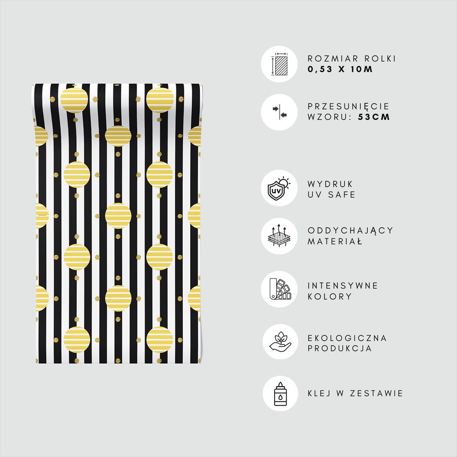 Tapeta - kropki, pasy, koła