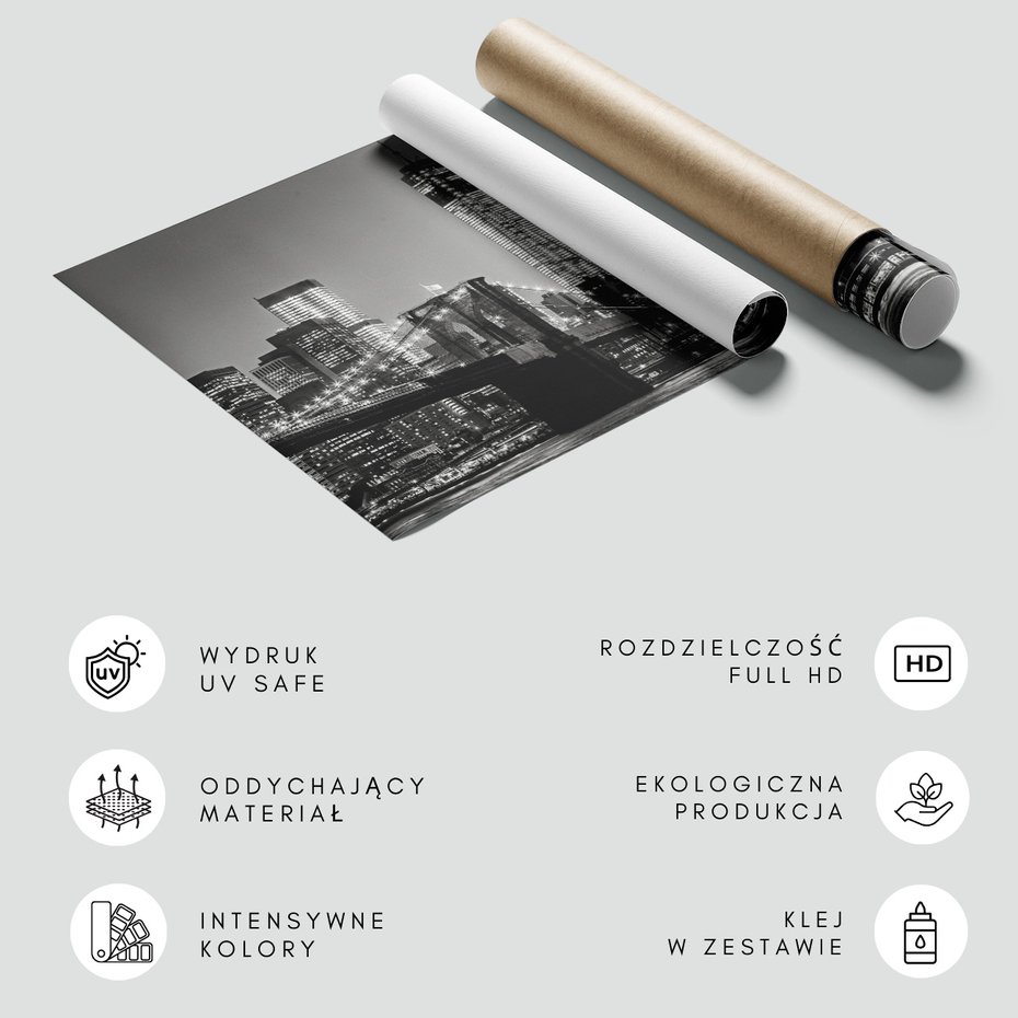 Fototapeta - miasto, most, noc