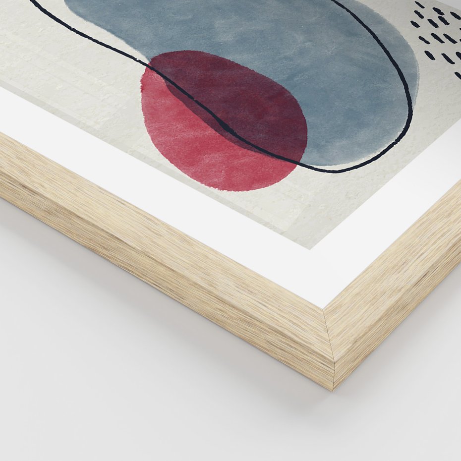 Zestaw obrazy w ramie, plakaty - abstrakcja, pastelowe, plamy, - rama drewno