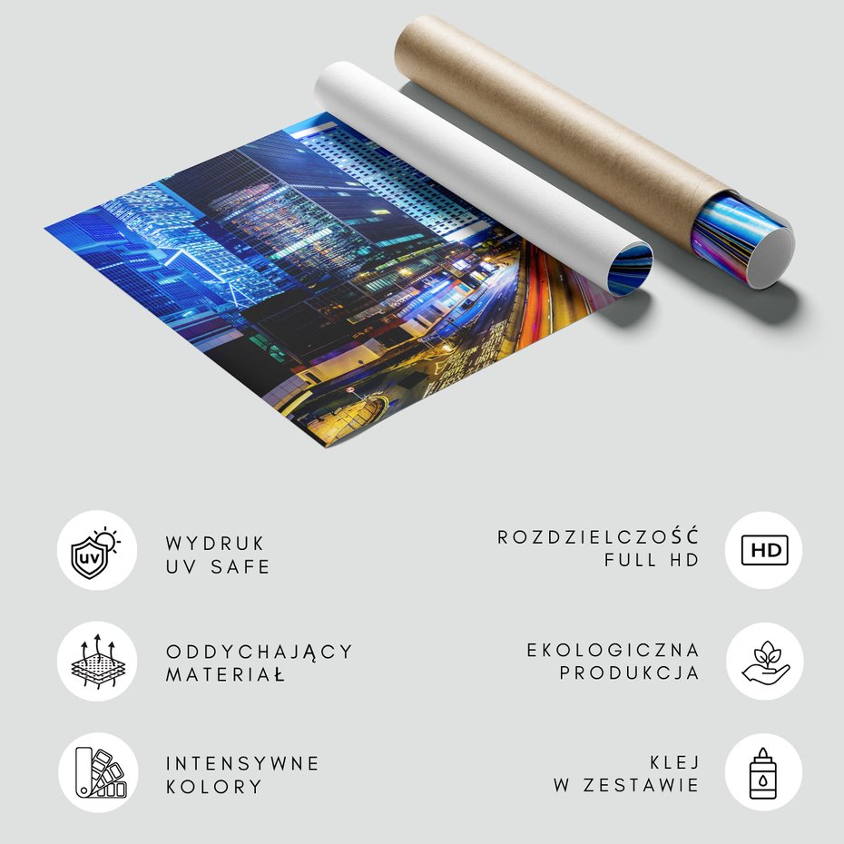 Fototapeta - miasto, noc, budynki