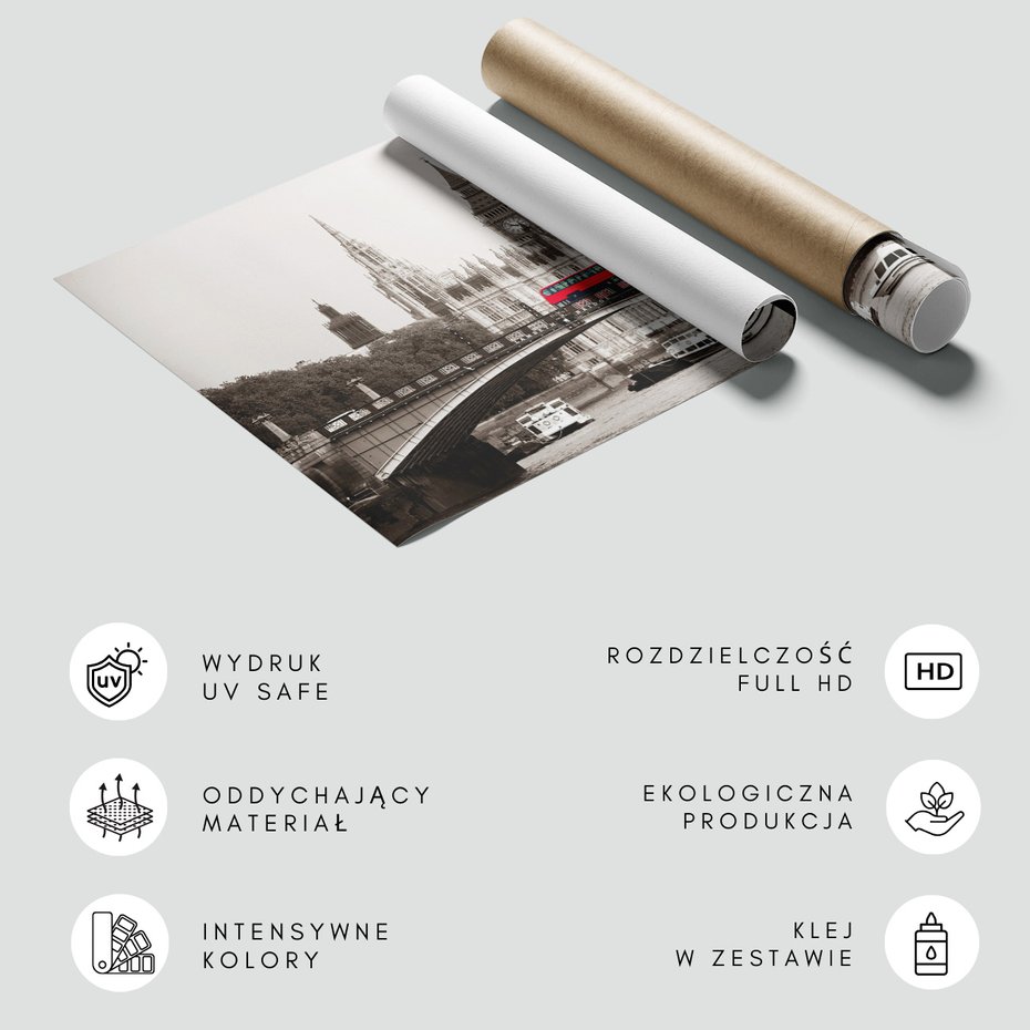 Fototapeta - Londyn, most, autobus