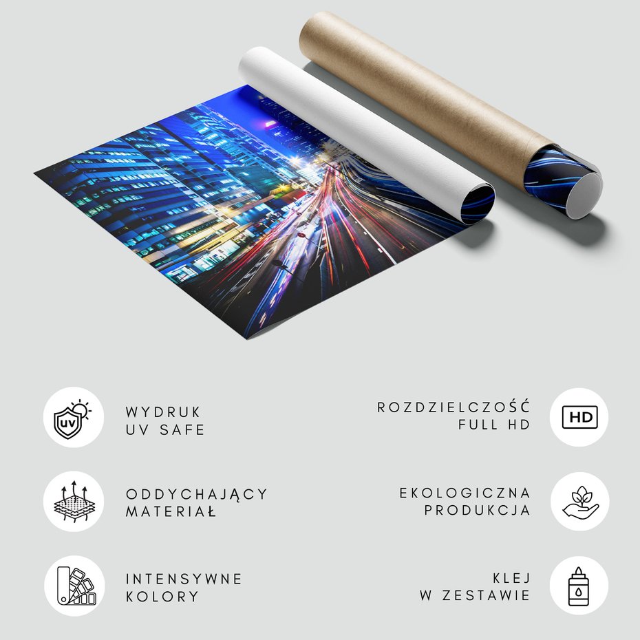 Fototapeta - miasto, noc, ulice