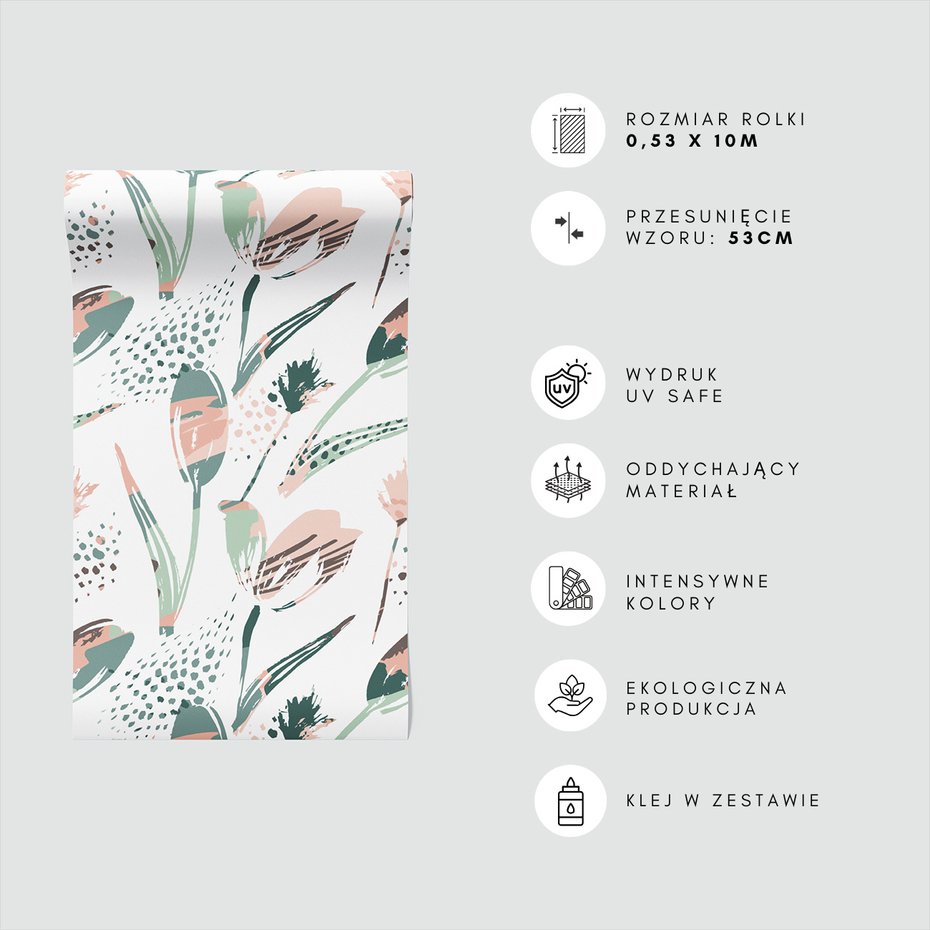 Tapeta - kwiaty, liście, abstrakcja