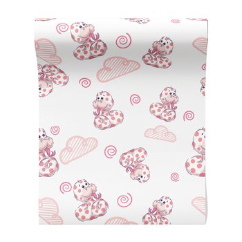 Tapeta - dziecięca, wąż, chmura, kropki