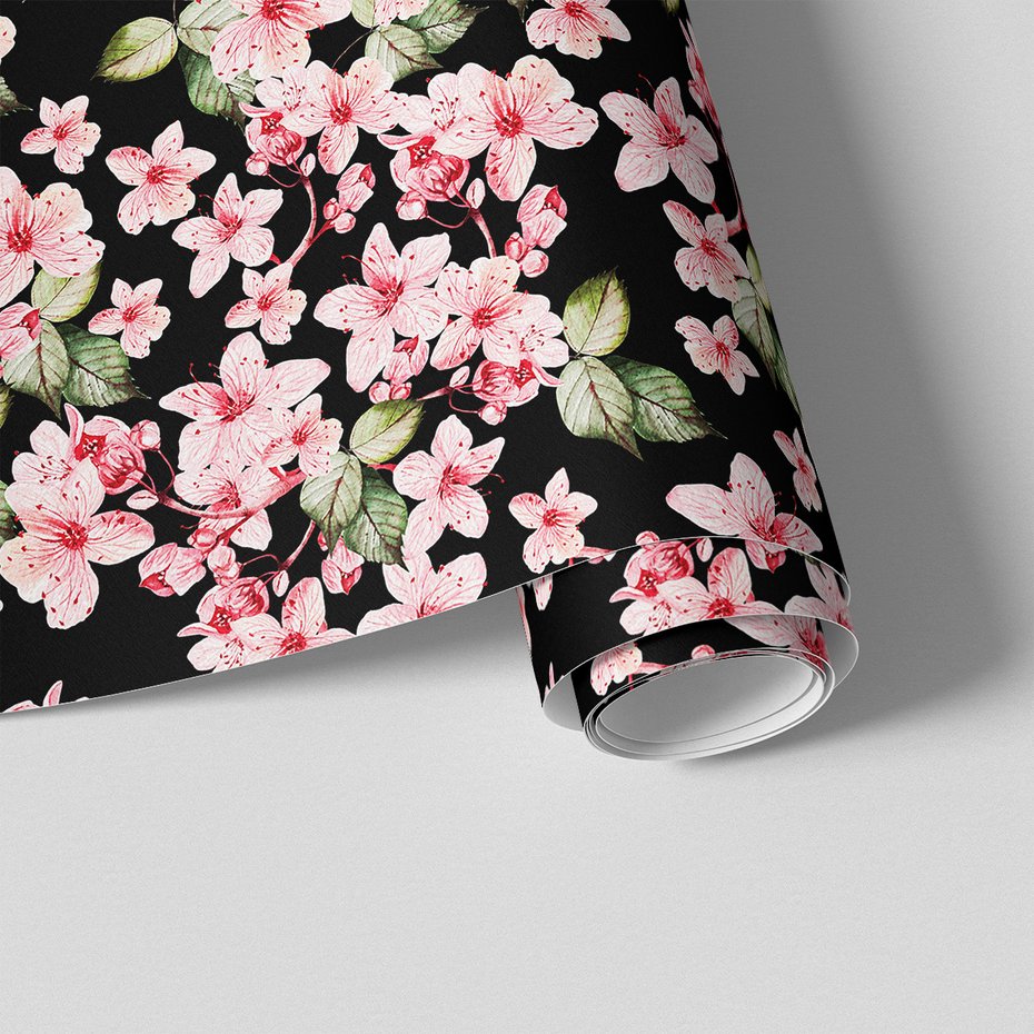 Tapeta - kwiaty, liście, gałąź