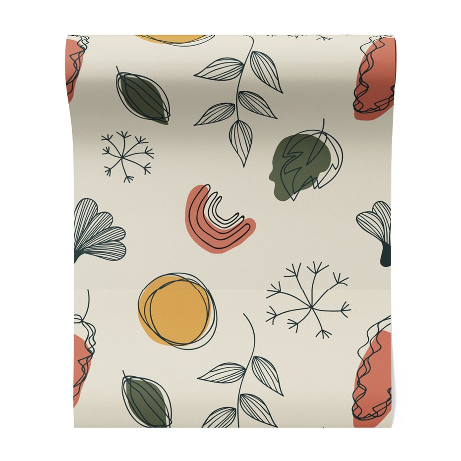 Tapeta - liście, kształty, abstrakcja