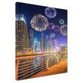 Obraz na płótnie - miasto, fajerwerki, noc