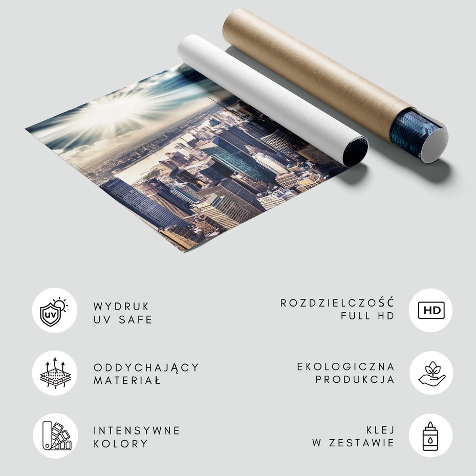 Fototapeta - miasto, drapacze chmur, niebo