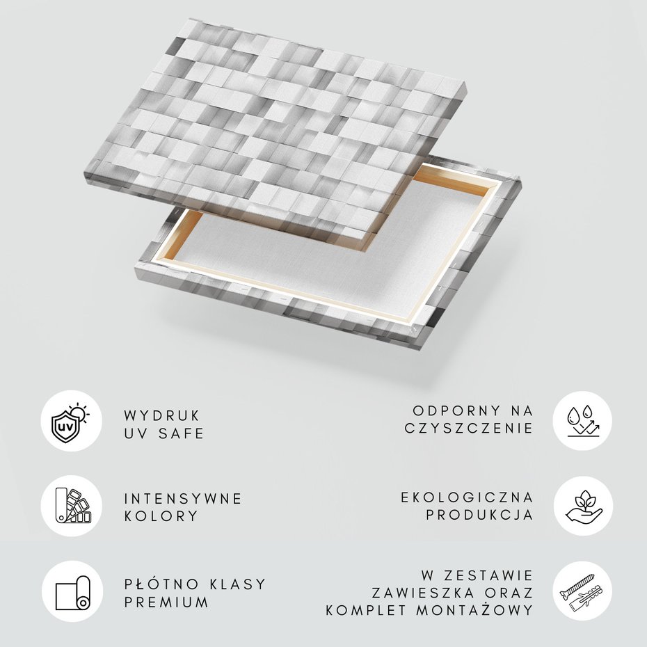 Obraz na płótnie - abstrakcja, kostki, biały