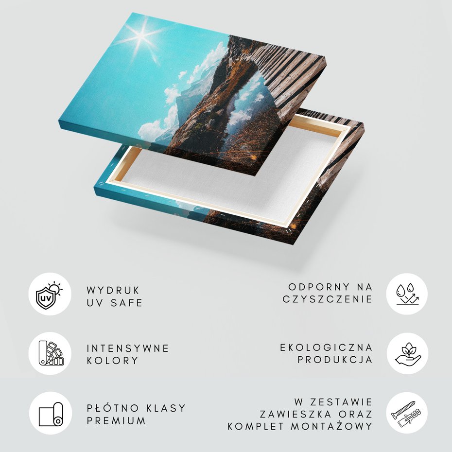 Obraz na płótnie - góry, jezioro, niebo