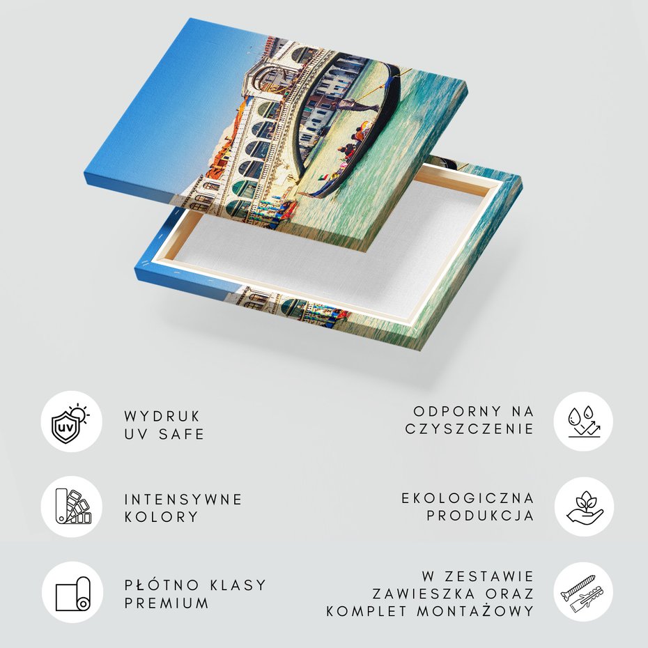 Obraz na płótnie - Wenecja, gondola, most