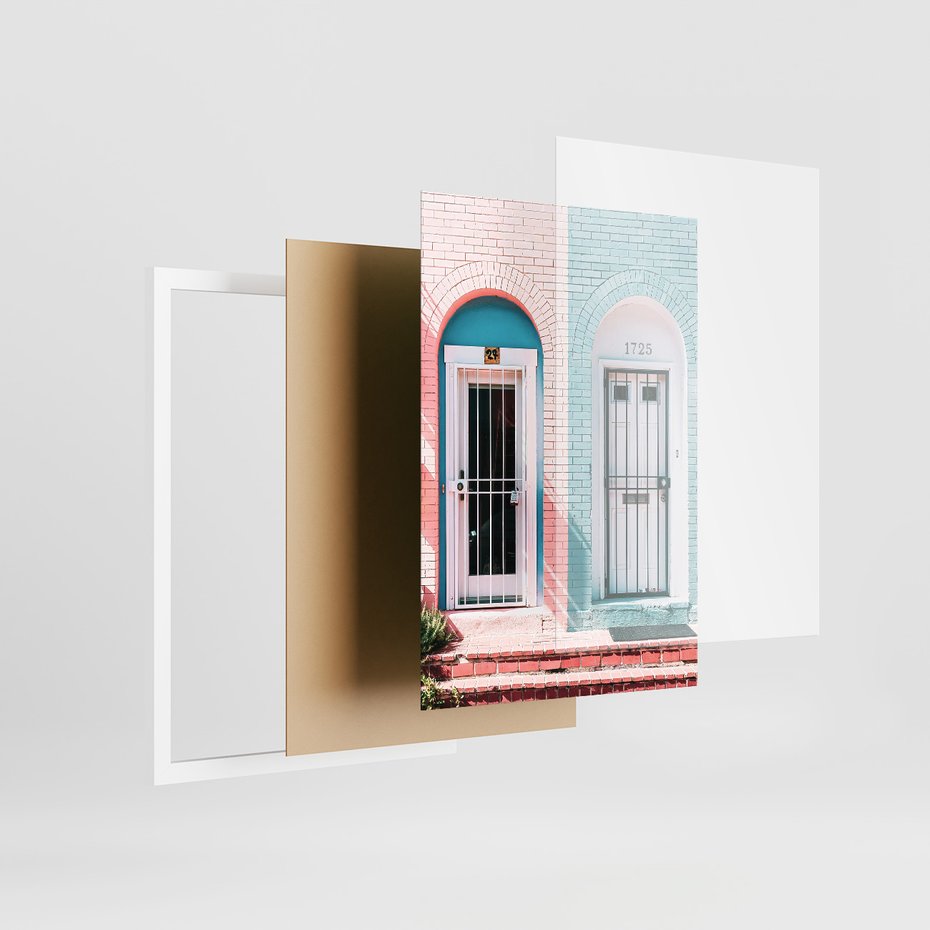 Zestaw obrazy w ramie, plakaty - palmy, samochód, deski surfingowe - rama biała