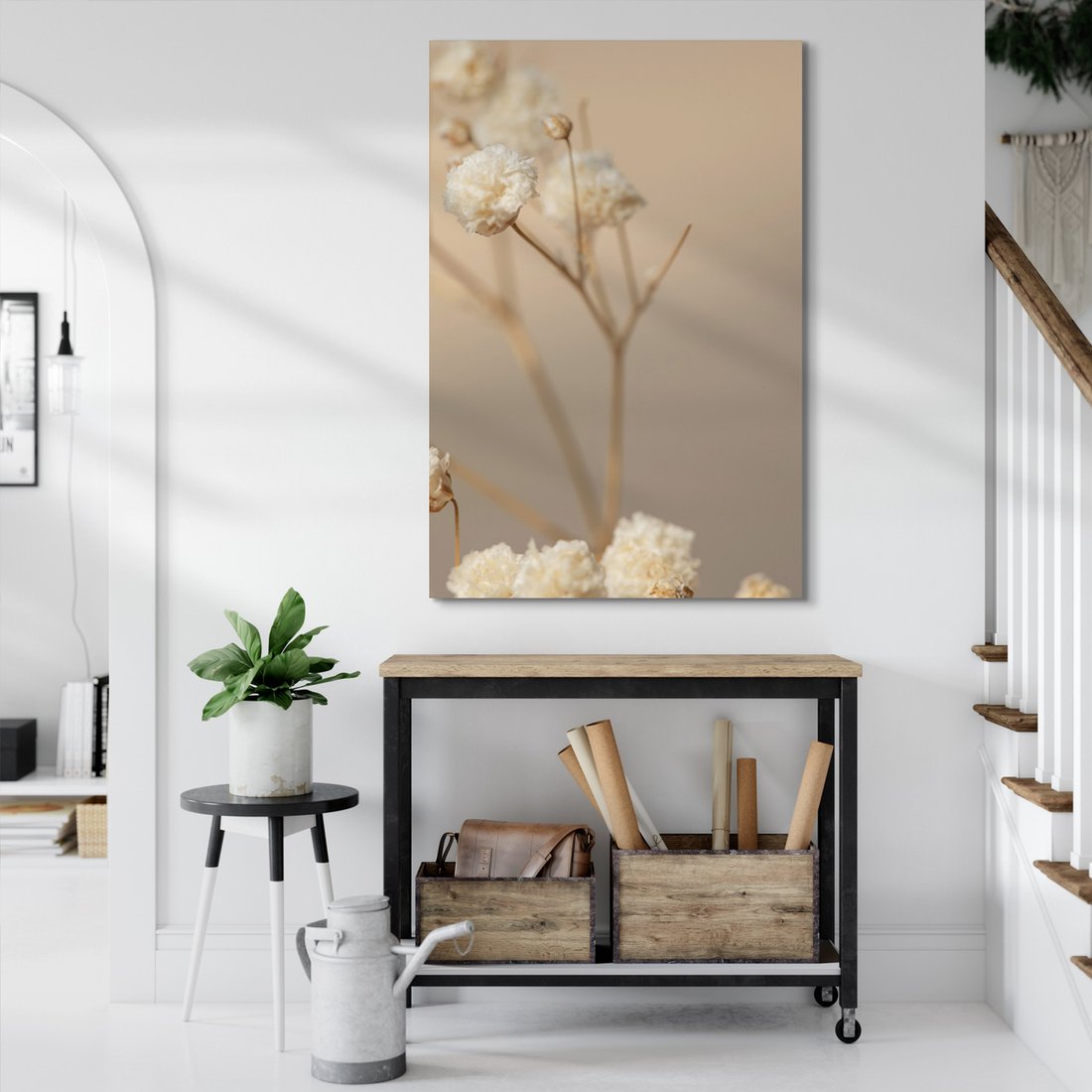 Obraz na płótnie - kwiaty, suszone, delikatne