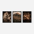Zestaw obrazy w ramie, plakaty - natura, liście, góry - rama czarna