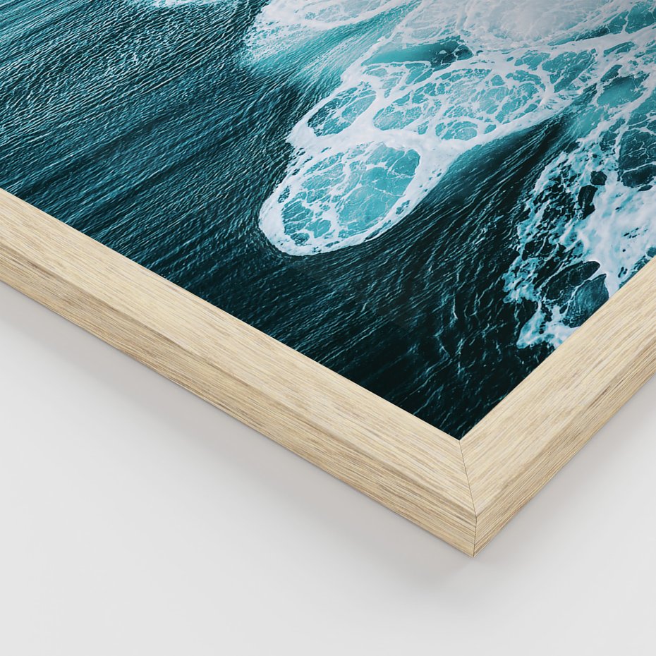 Zestaw obrazy w ramie, plakaty - tropikalny, morze, palmy - rama drewno