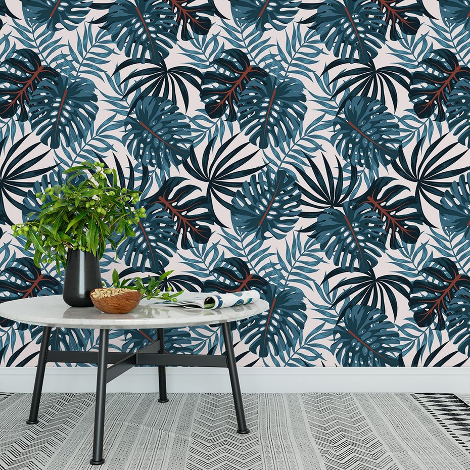 Tapeta - liście, monstera, tropikalny