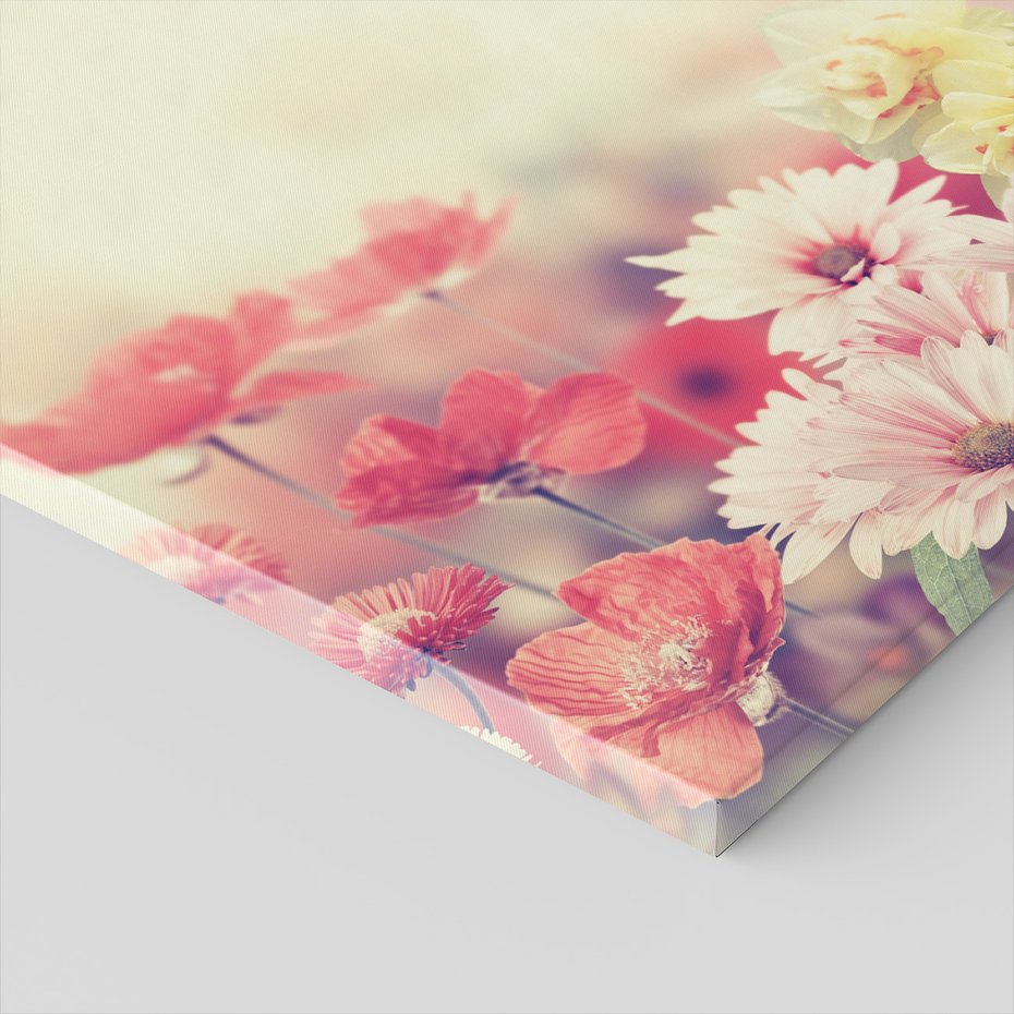 Obraz na płótnie - kwiaty, pastelowe, wiosna