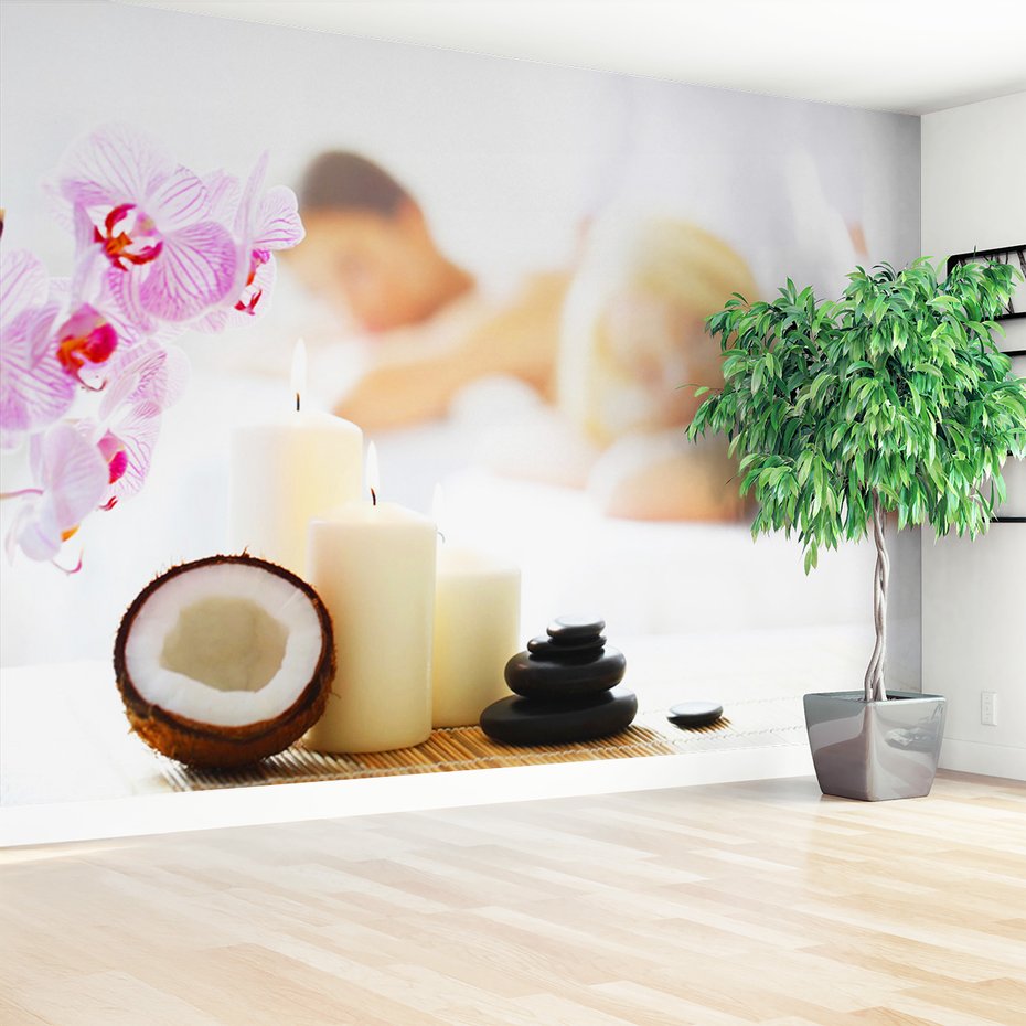 Fototapeta - relaks, spa, kwiaty