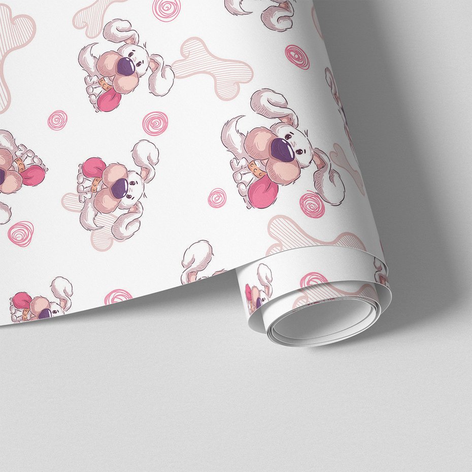 Tapeta - dziecięca, pies, kość,