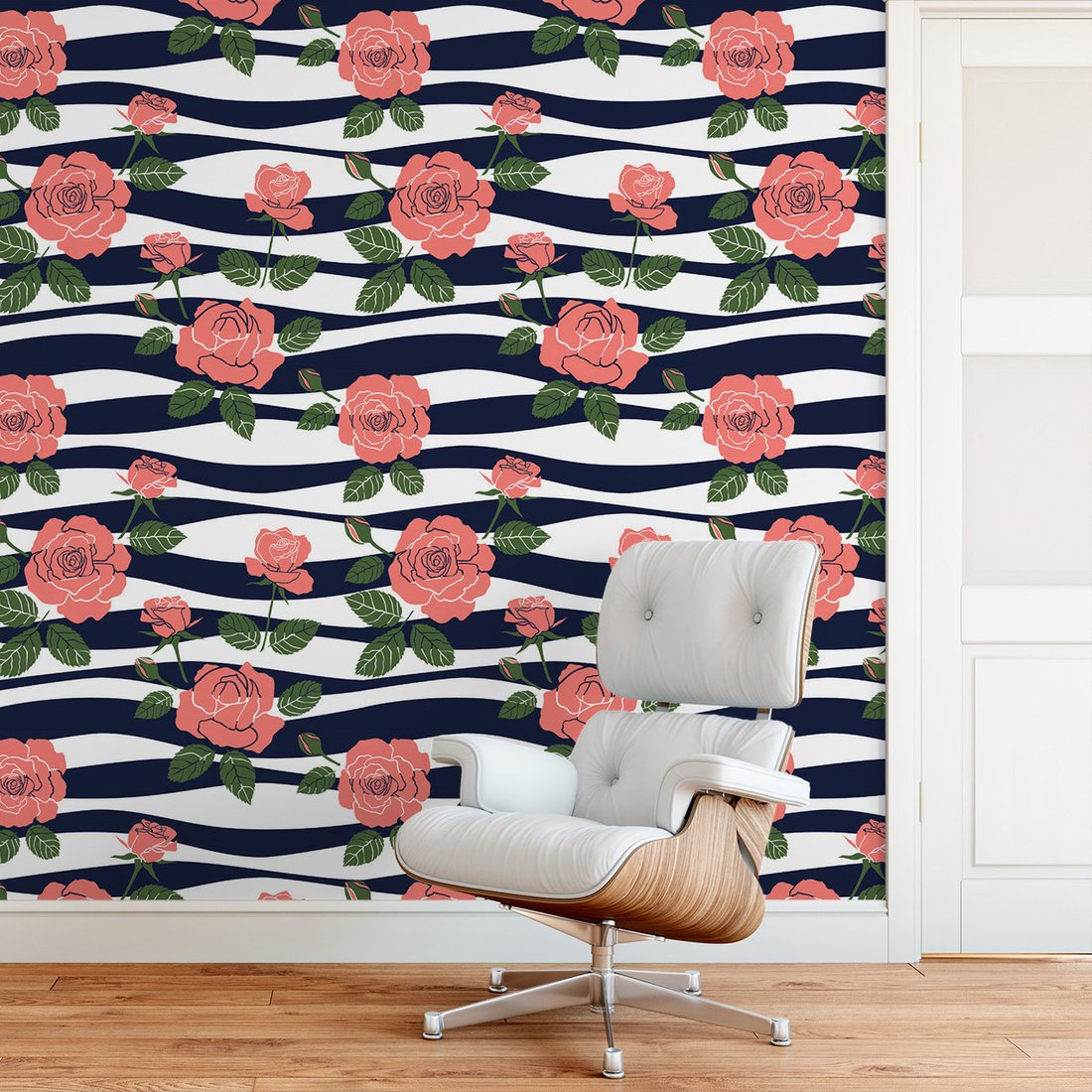 Tapeta - róże, liście, tło